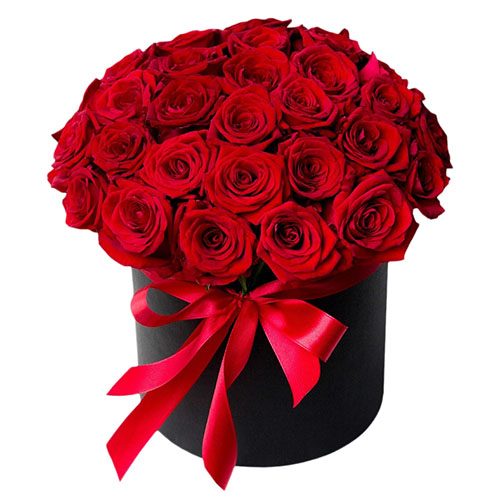 Фото товара 33 розы в шляпной коробке в Харькове