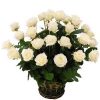 Фото товара 35 белых роз в корзине в Харькове
