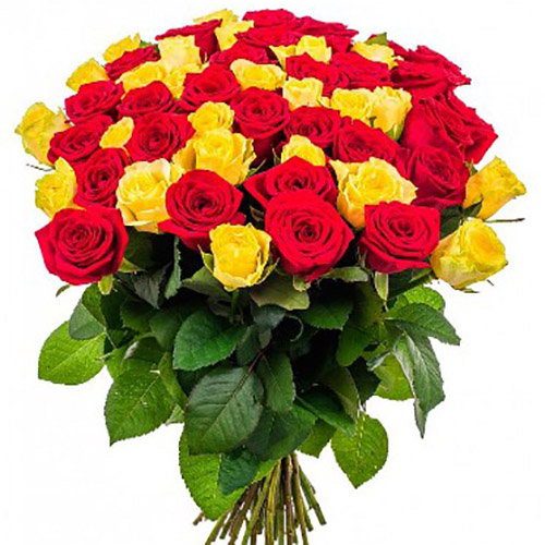 Фото товара 51 роза красная и желтая в Харькове