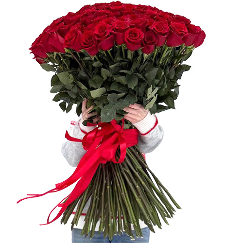 Фото товара 101 роза "Фридом" метровая в Харькове