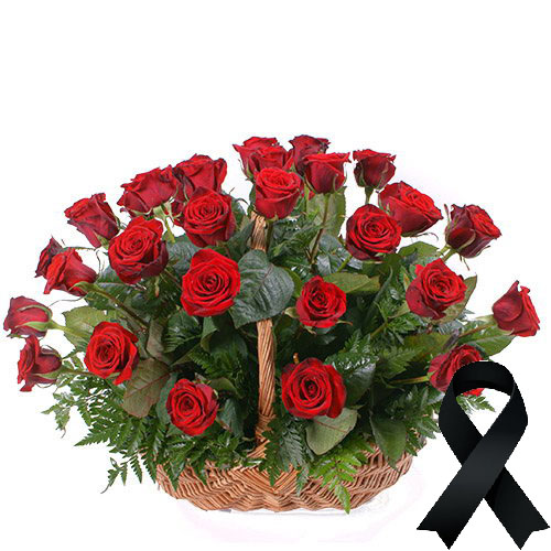 Фото товара 36 красных роз в корзине в Харькове