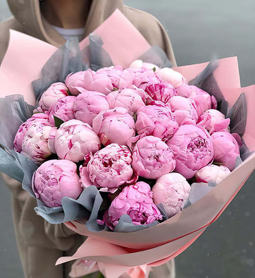 Фото товара 25 розовых пионов в Харькове